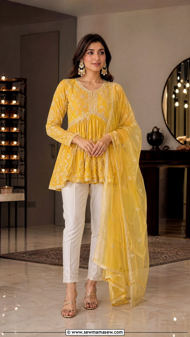 Peplum Style Kurta Set - 35 Diwali outfit ideas