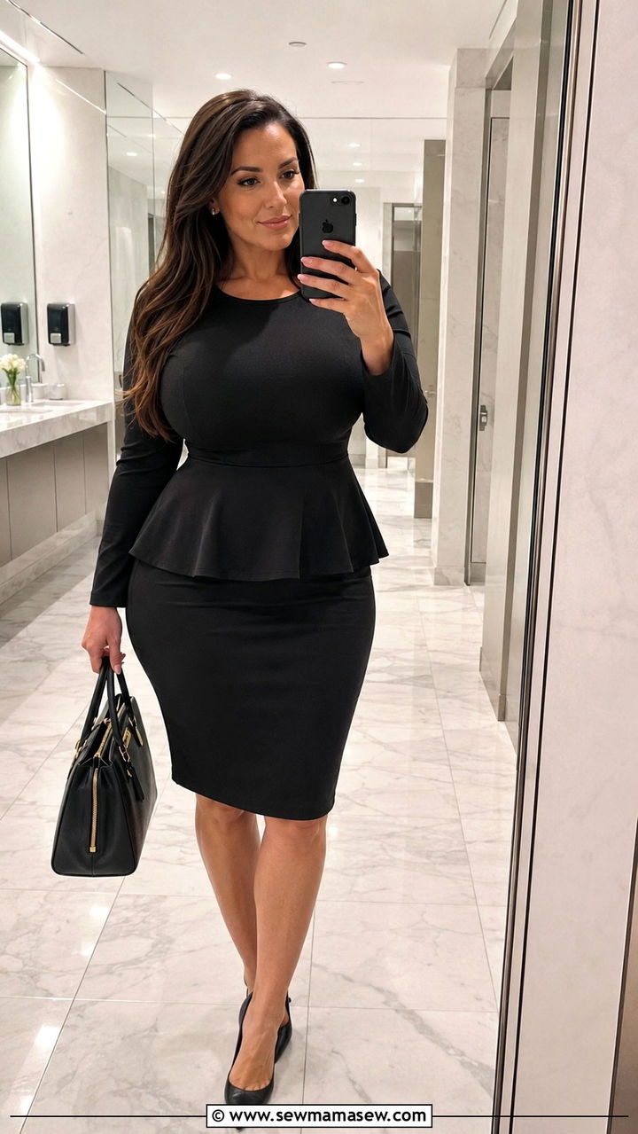 Peplum Top Pencil Skirt Office Big Bust - 25 Outfit ideas for big bust for work