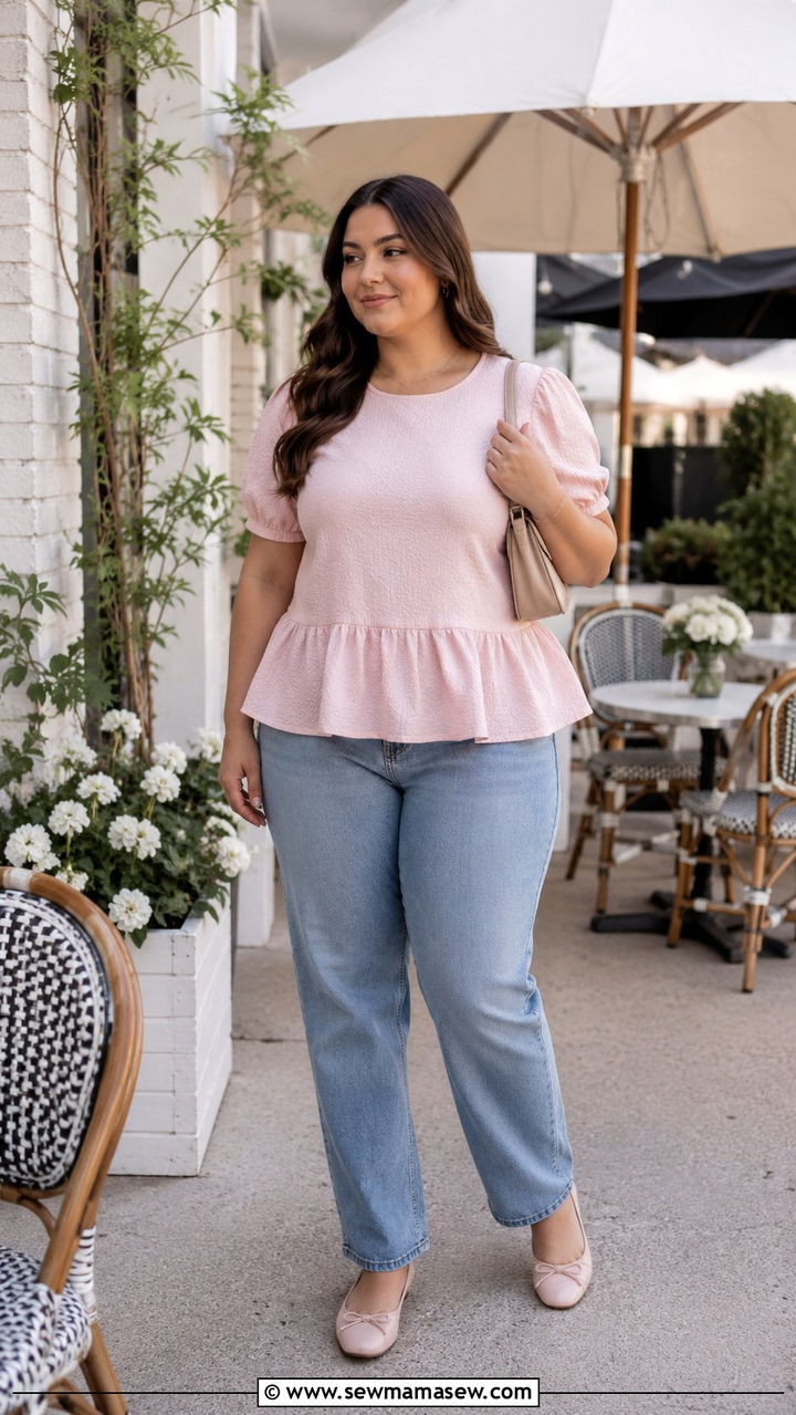Peplum Top With Jeans Spring Outfit For Tummy - 20 spring outfits for women with tummy