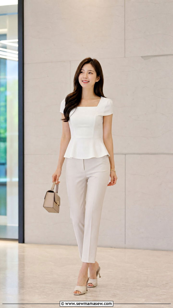 Peplum Top and Tapered Trousers - 40 What to wear in Seoul