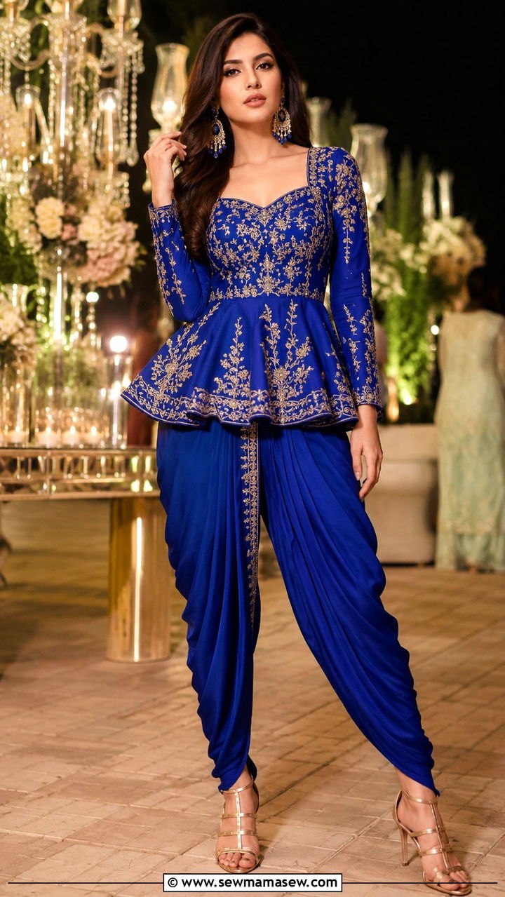 Peplum Top with Dhoti Pants - 20 Faisalabad outfit ideas