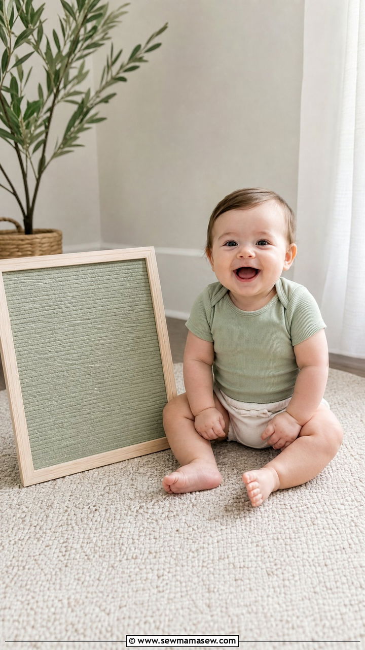 Personalized Bodysuit with Letterboard - 20 6 month photo outfit ideas