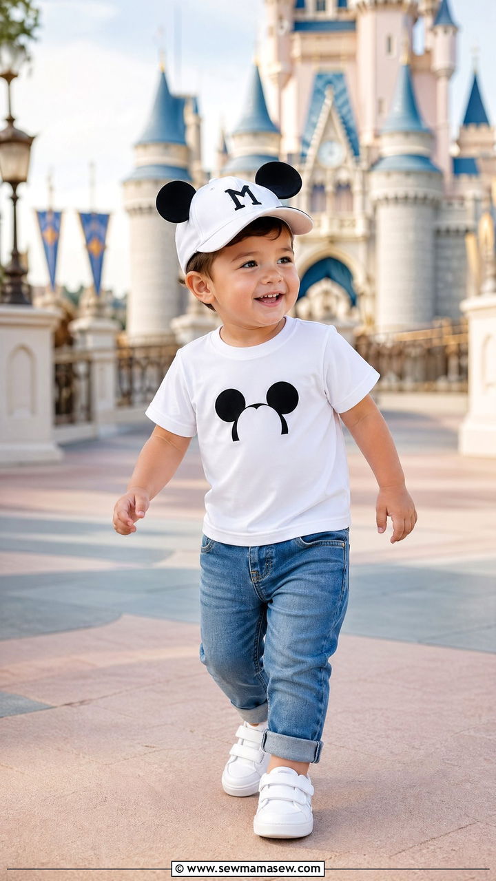 Personalized Disney Name Tee and Jeans - 35 Disney outfit ideas for toddlers