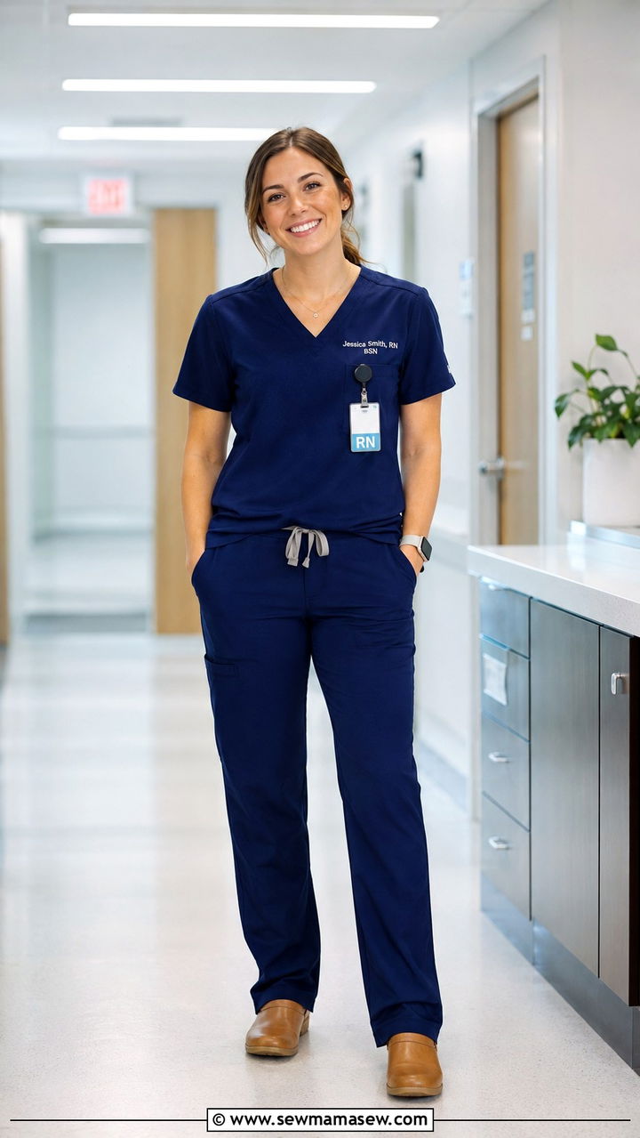 Personalized Embroidered Scrub Set With Comfort Clogs - 20 Nicu nurse outfit ideas
