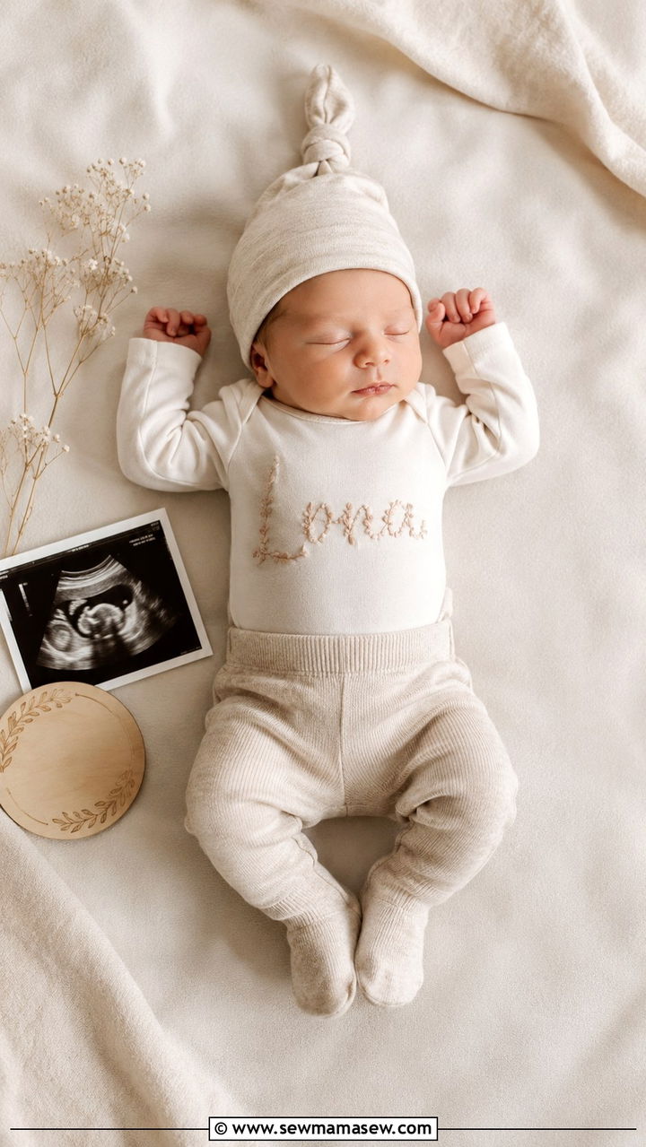 Personalized Name Bodysuit With Matching Cap - 20 Baby announcement outfit ideas