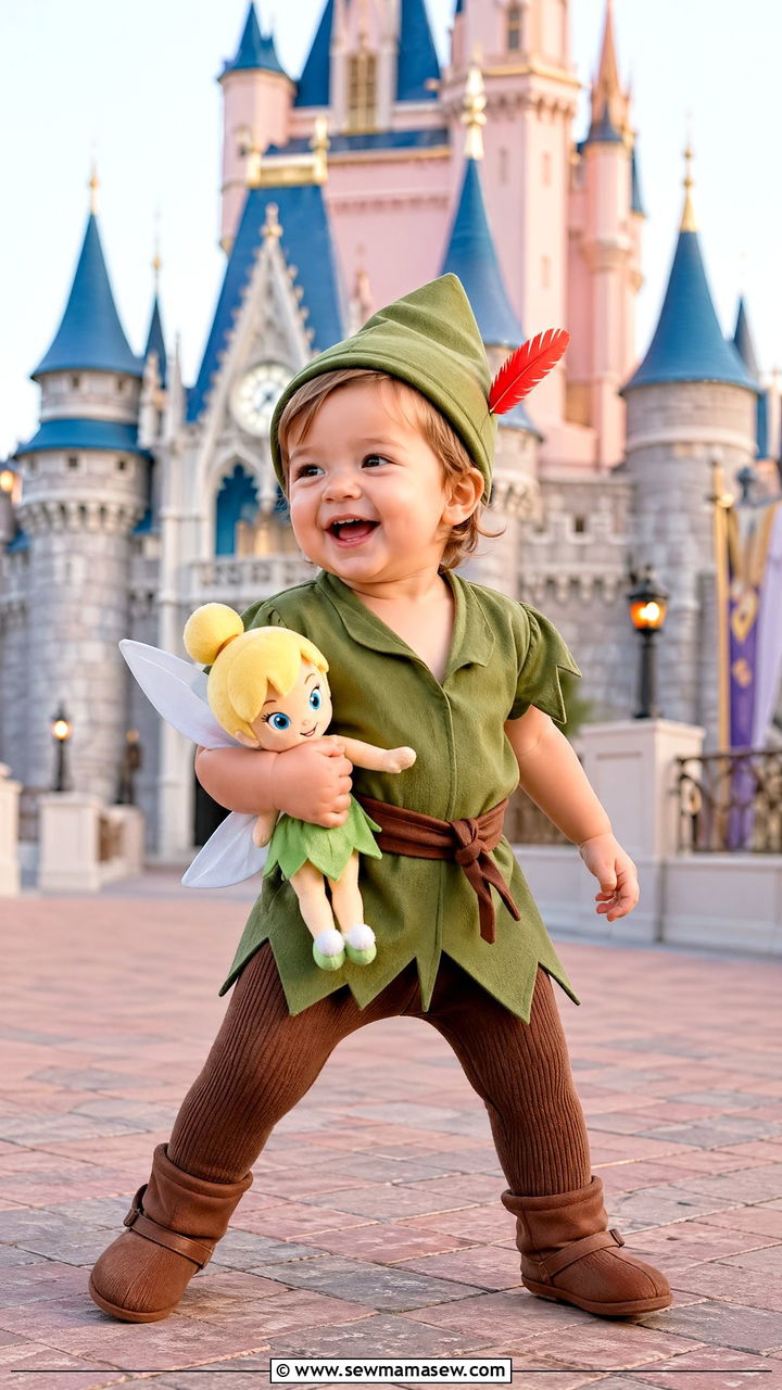 Peter Pan Green Tunic and Leggings Outfit - 35 Disney outfit ideas for toddlers