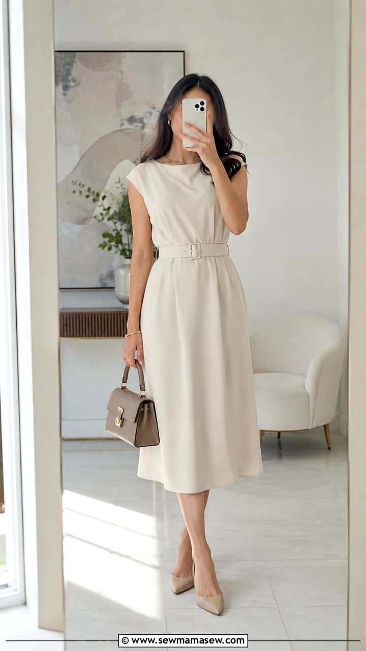 Petite Belted Midi Dress Outfit - 25 Petite outfit ideas with midi dress
