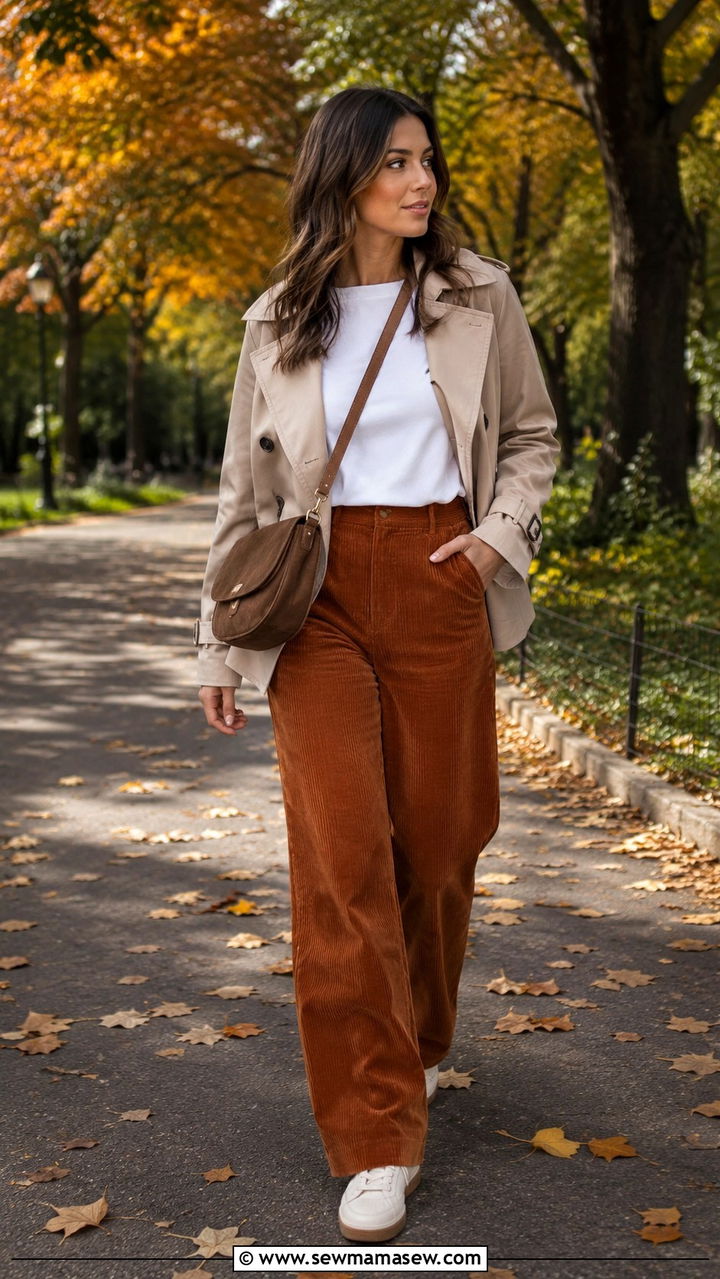 Petite Corduroy Pants With Sneakers - 30 petite outfit ideas for women