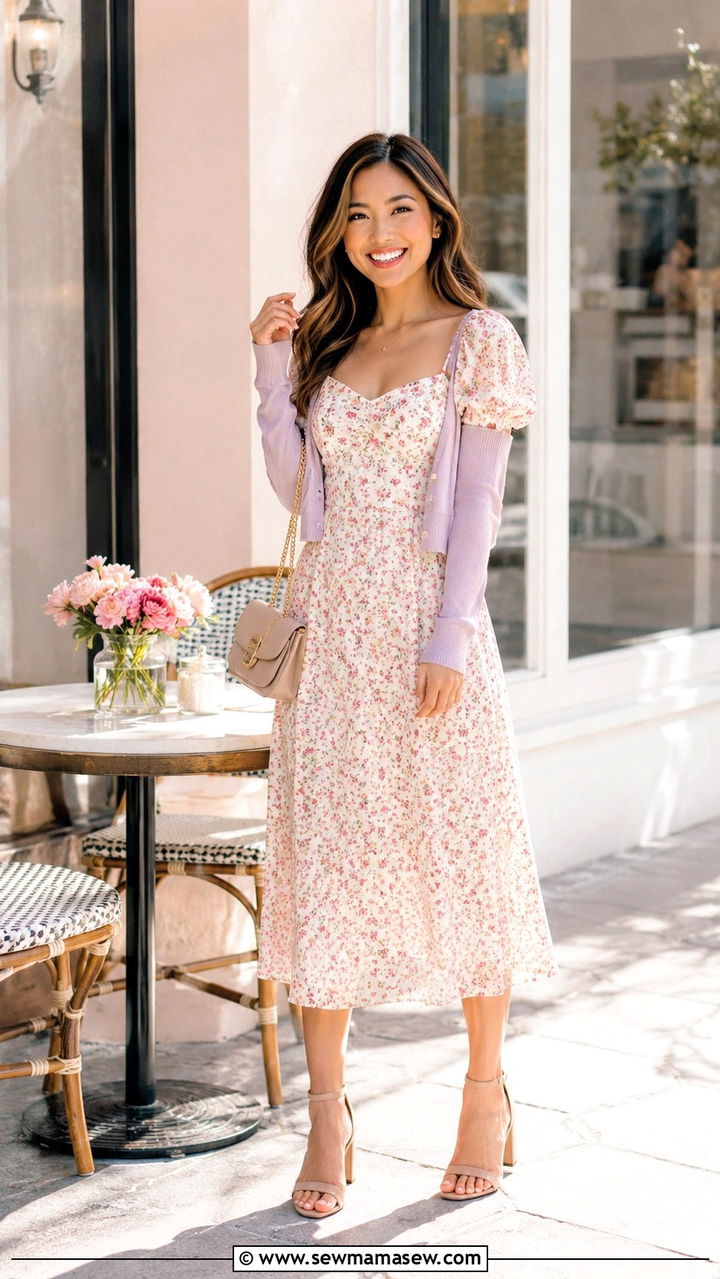 Petite Floral Midi Dress For Brunch - 25 Petite outfit ideas with midi dress