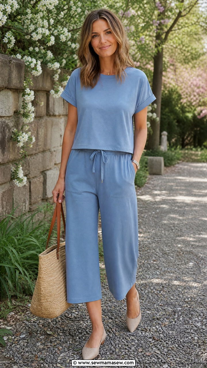 Petite Matching Cropped Pants Set - 25 Matching set outfit ideas petite