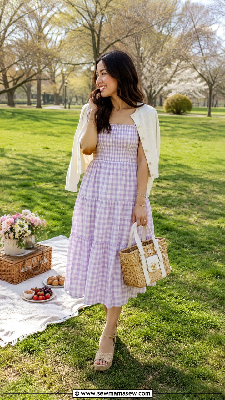 Petite Midi Dress Spring Picnic Outfit - 25 Petite outfit ideas with midi dress