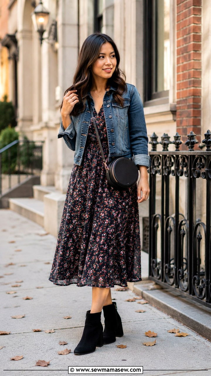 Petite Midi Dress With Ankle Boots - 25 Petite outfit ideas with midi dress