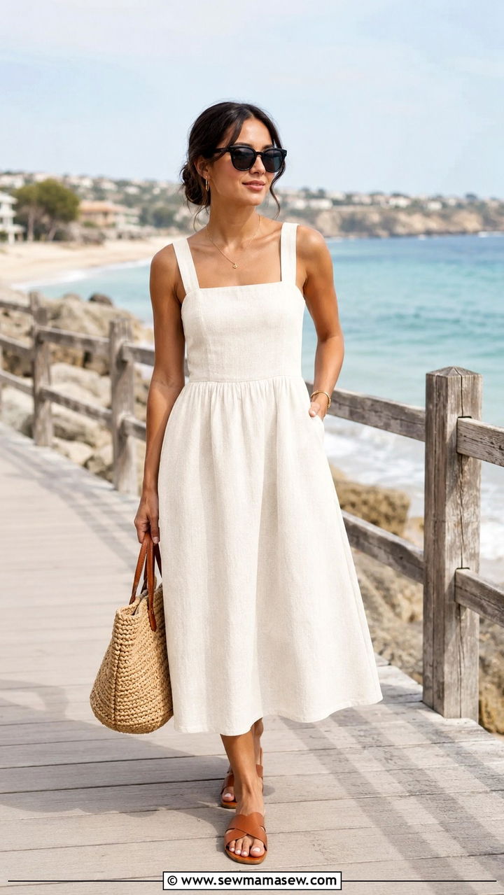 Petite Midi Dress With Flat Sandals - 25 Petite outfit ideas with midi dress