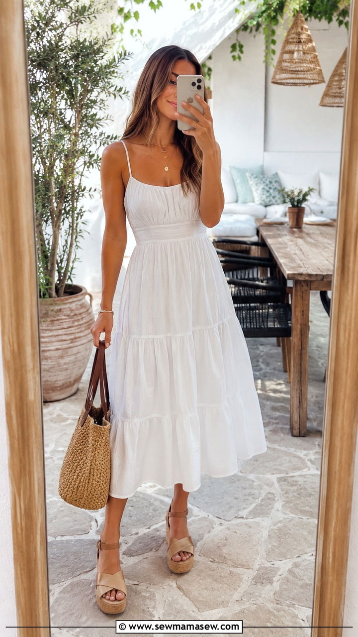 Petite Midi Dress With Wedges - 25 Petite outfit ideas with midi dress