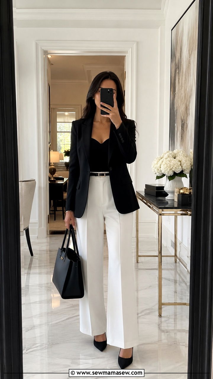 Petite Old Money Tailored Blazer And White Trousers Outfit - 25 Petite old money outfit ideas