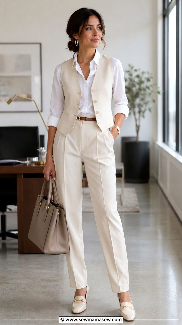 Petite Old Money Tailored Vest And Pleated Trousers Outfit - 25 Petite old money outfit ideas