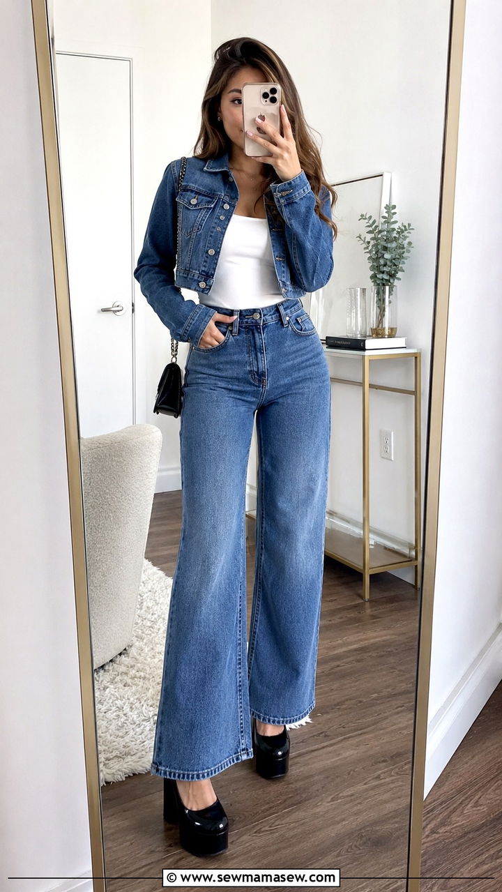 Petite Wide Leg Jeans With Platform Heels Outfit - 25 Petite jeans outfit ideas with heels
