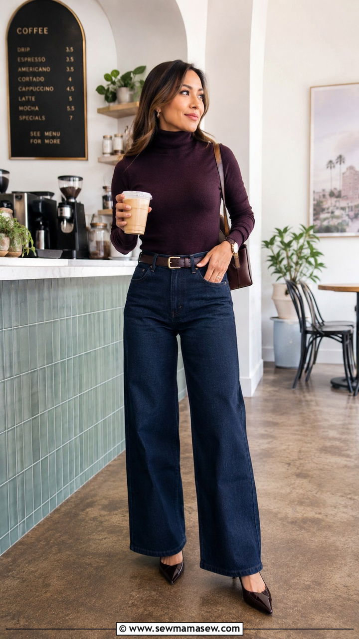 Petite Wide Leg Jeans With Pointed Toe Kitten Heels Outfit - 25 Petite jeans outfit ideas with heels