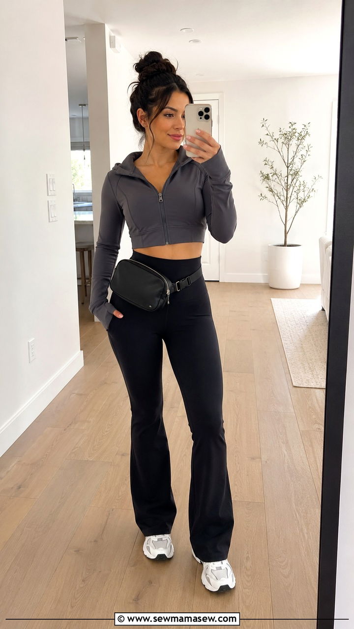 Petite outfit with sneakers and yoga pants - 25 Petite outfit ideas with sneakers