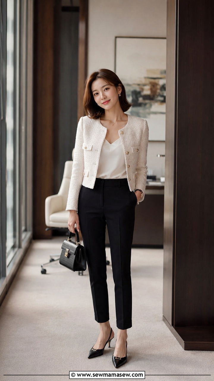Petite tweed jacket with slim ankle trousers - 30 Petite work outfits
