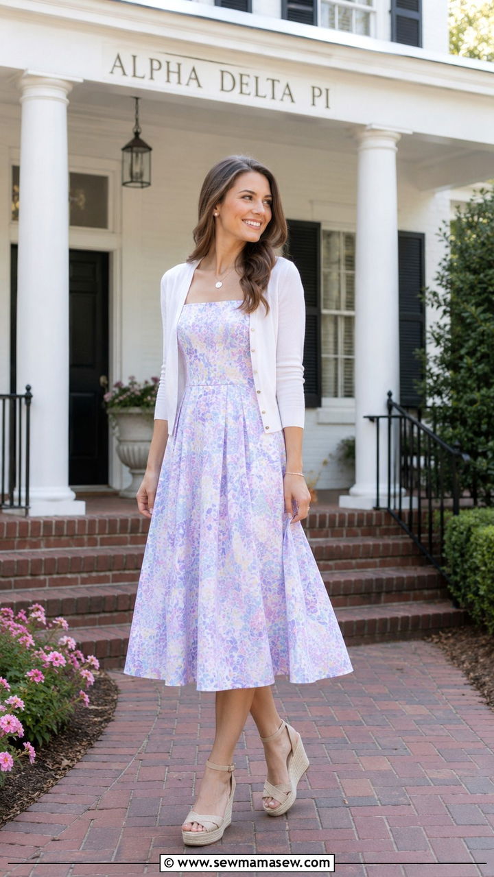 Philanthropy round midi dress - 30 Rush week outfit ideas