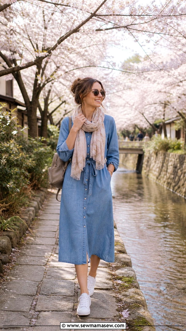 Philosophers Path spring outfit - 40 What to wear in Kyoto