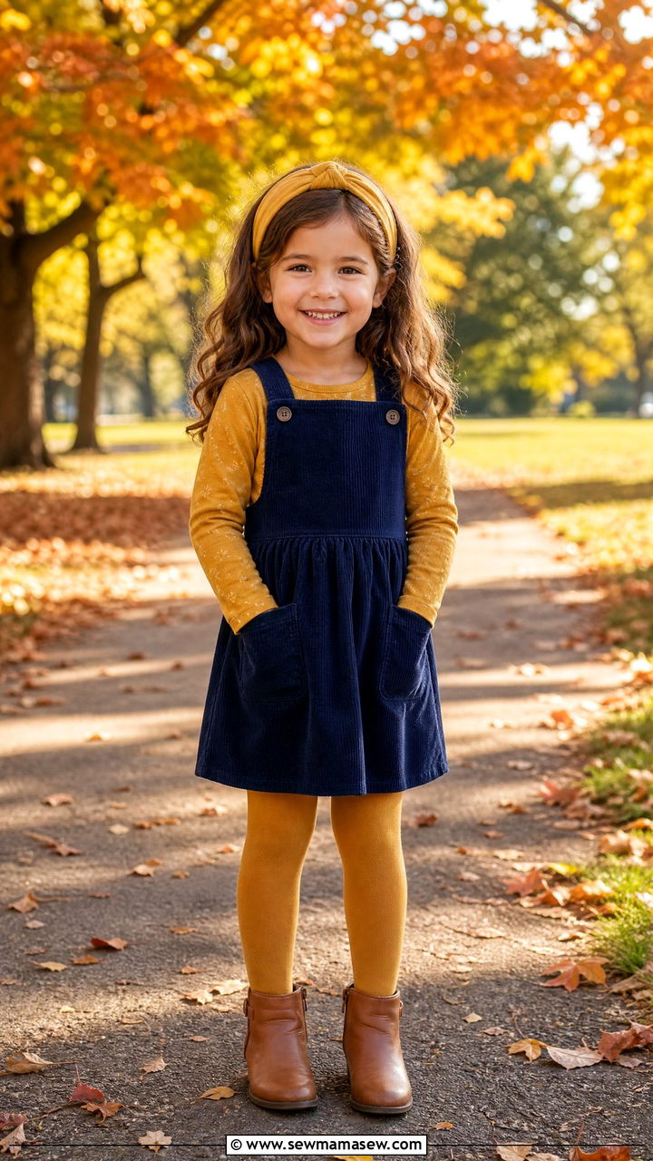 Pinafore Dress with Long Sleeve Tee - 25 First day of kindergarten outfit ideas