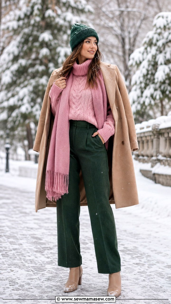 Pink And Green Winter Outfit - 25 Pink and green outfit ideas