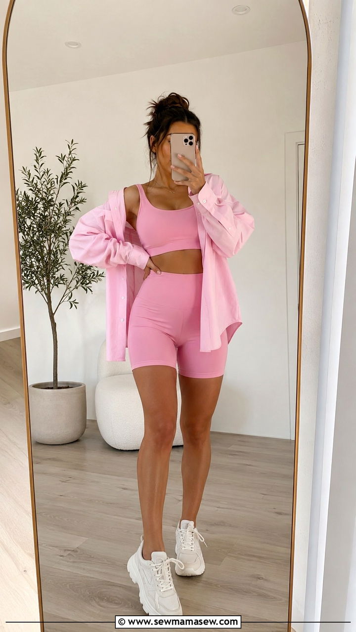 Pink Athleisure Set - 30 pink outfit ideas for women