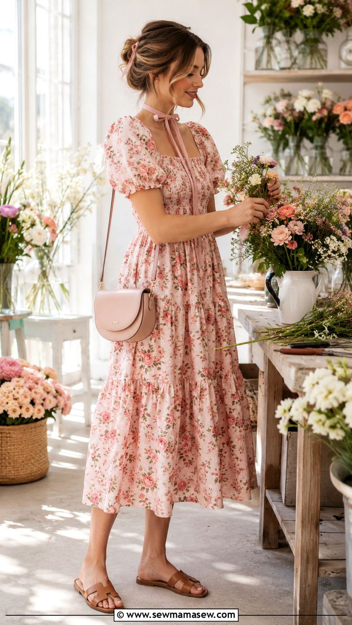 Pink Floral Dress Florist Outfit - 20 Florist outfit ideas