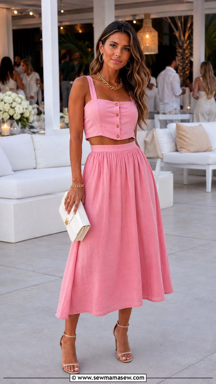 Pink Matching Co Ord Set With Heels - 25 Pink dress outfit ideas summer 2026