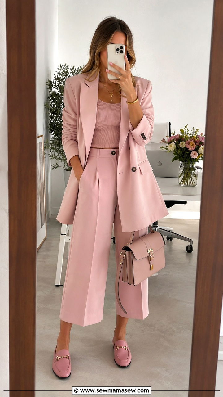 Pink Monochrome Blazer Outfit - 30 Monochromatic pink outfits