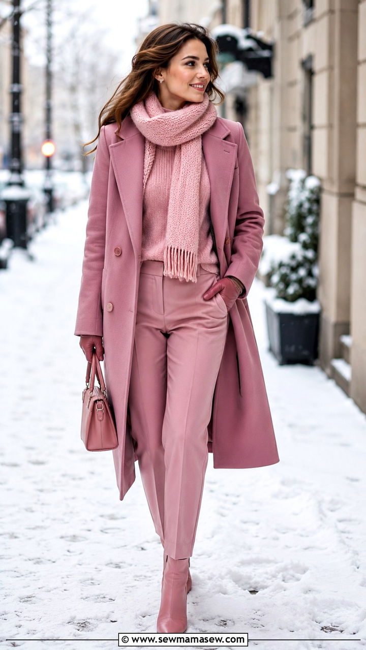 Pink Monochrome Winter Coat - 30 Monochromatic pink outfits