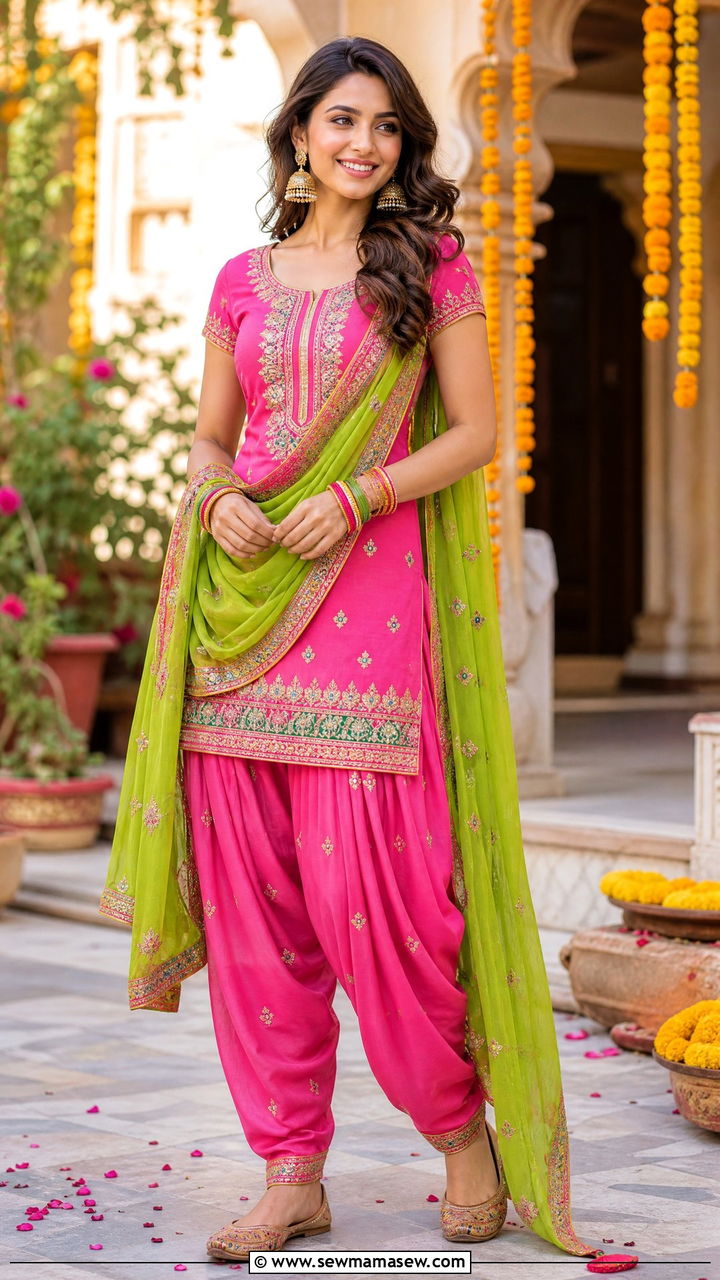 Pink Patiala Suit for Karwa Chauth - 25 Karwa Chauth outfit ideas