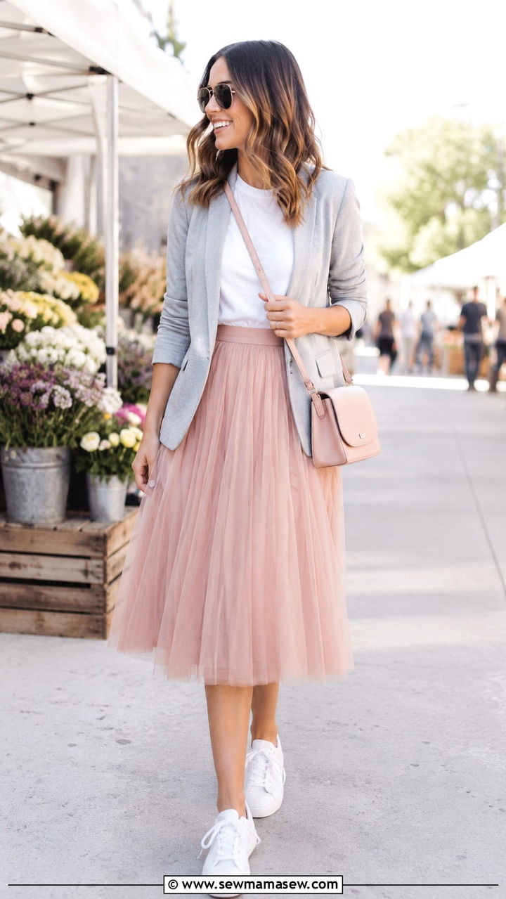Pink Tulle Skirt With Blazer - 20 Tulle skirt outfit ideas with a blazer