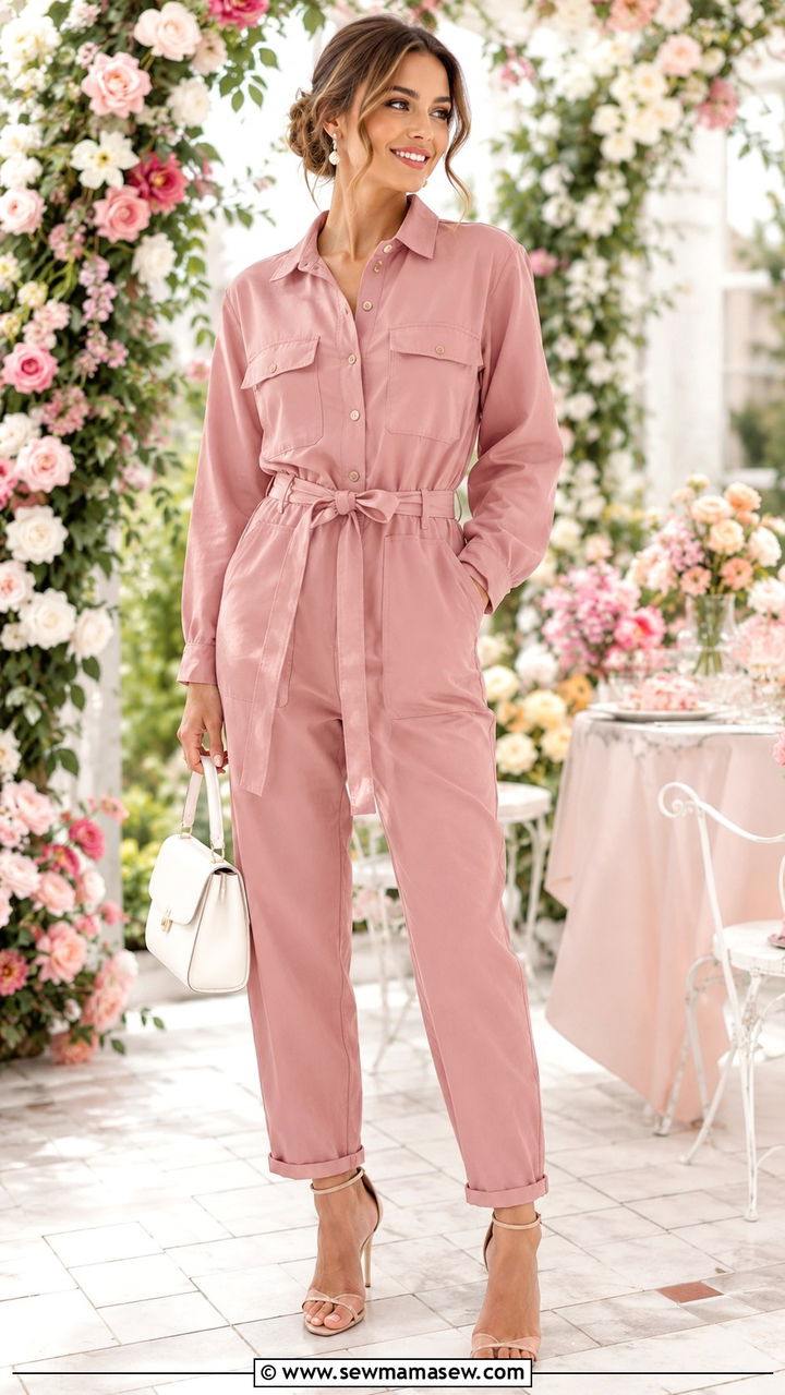 Pink Utility Jumpsuit Feminine Outfit - 30 Utility jumpsuit outfit ideas