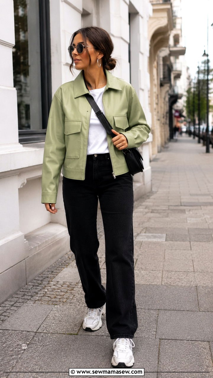 Pistachio Green Leather Jacket Outfit - 25 Pistachio green outfit ideas 2026