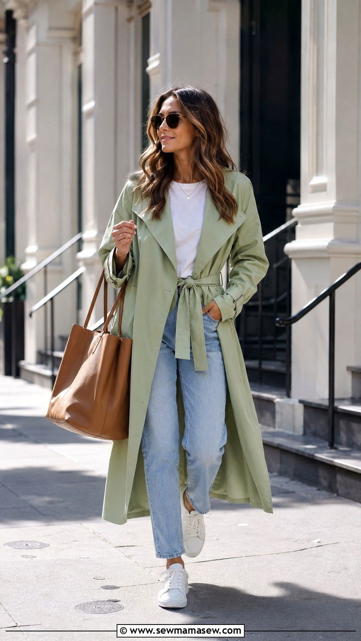 Pistachio Green Trench Coat Outfit - 25 Pistachio green outfit ideas 2026
