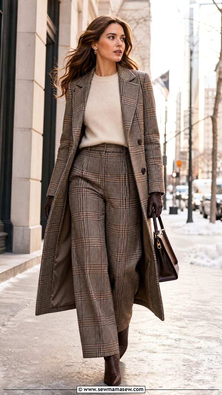 Plaid Coat And Pants Set - 25 Matching set outfit ideas plaid
