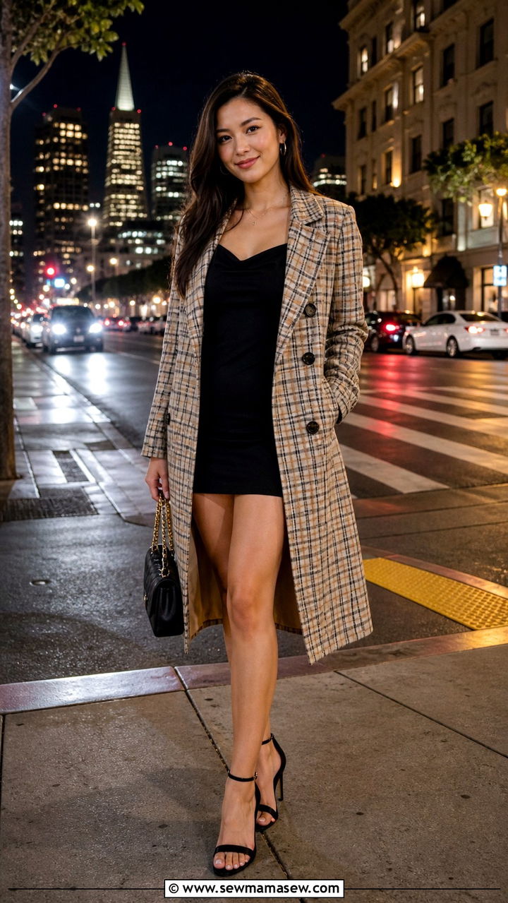 Plaid Coat With Mini Dress San Francisco - 40 San Francisco outfit ideas