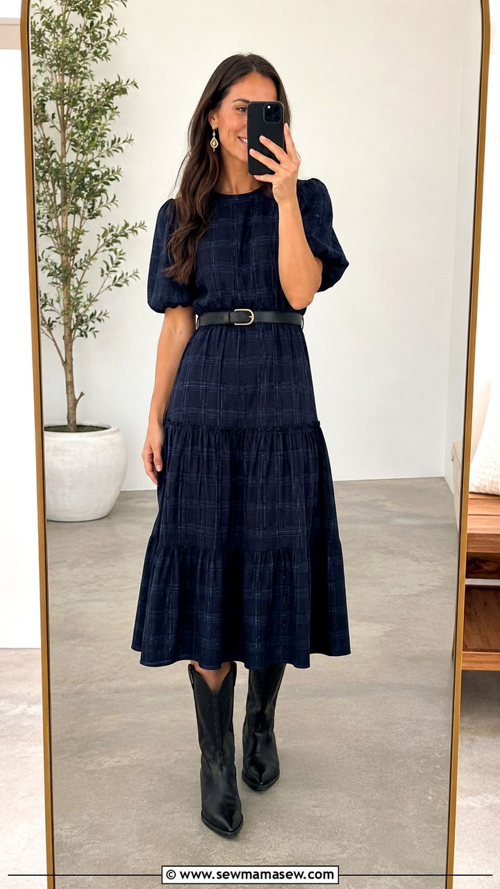 Plaid Midi Dress With Cowboy Boots Wedding - 20 How to style cowboy boots for a wedding