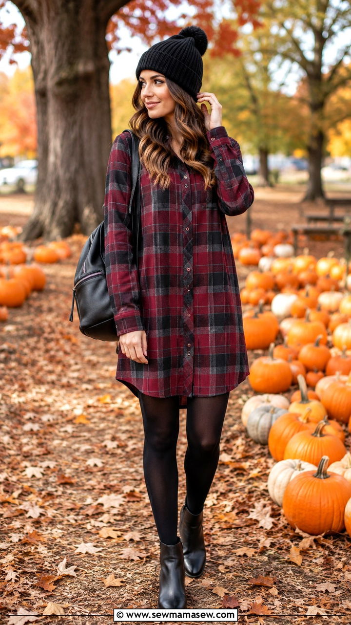 Plaid Shirt Dress Outfit - 30 casual shirt dress outfits