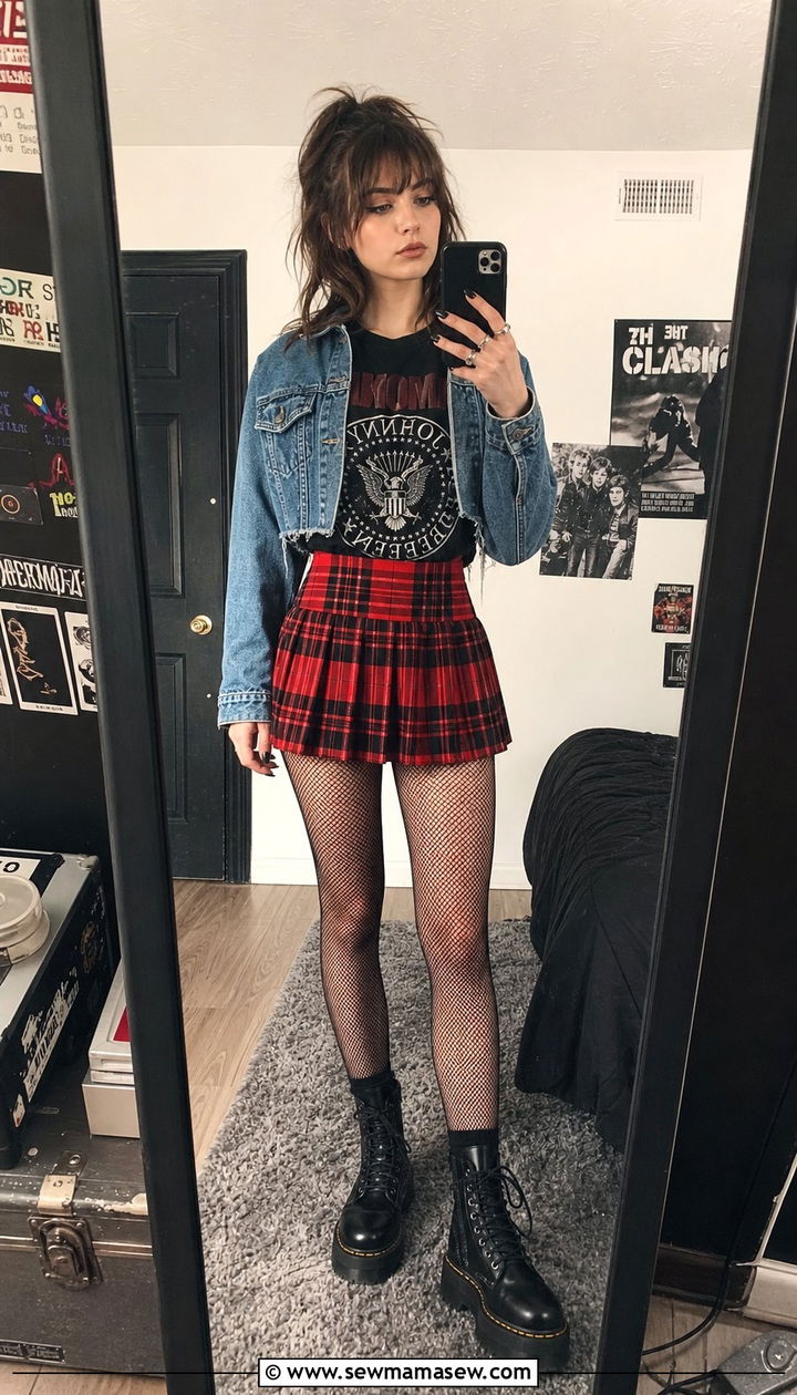 Plaid Skirt Concert Outfit - 25 concert outfits aesthetic