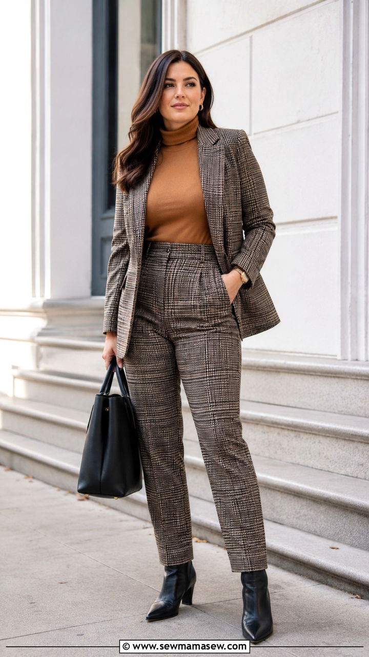 Plaid Suit Work Outfit Pear Shape Winter - 25 Outfit ideas for pear shape for work
