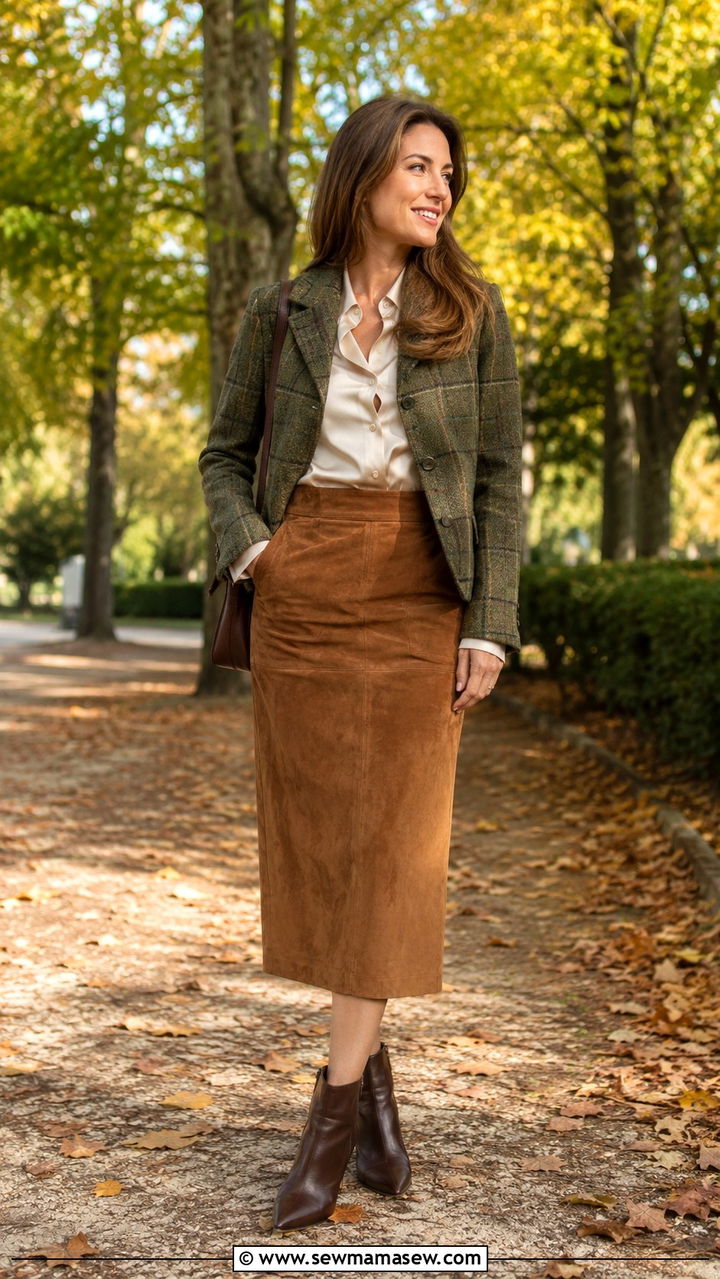 Plaid Waistcoat with Crisp White Shirt and Wide Leg Trousers - 25 Old money outfit ideas with plaid