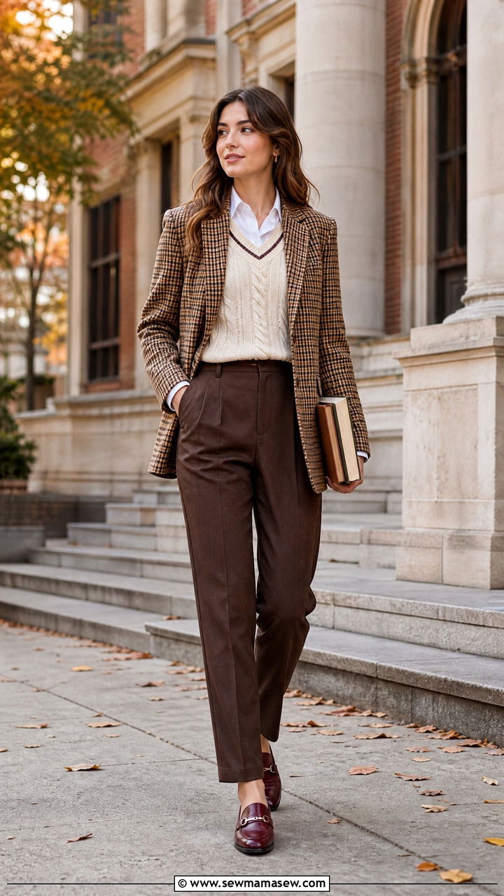 Plaid blazer with a sweater vest - 35 how to style blazer