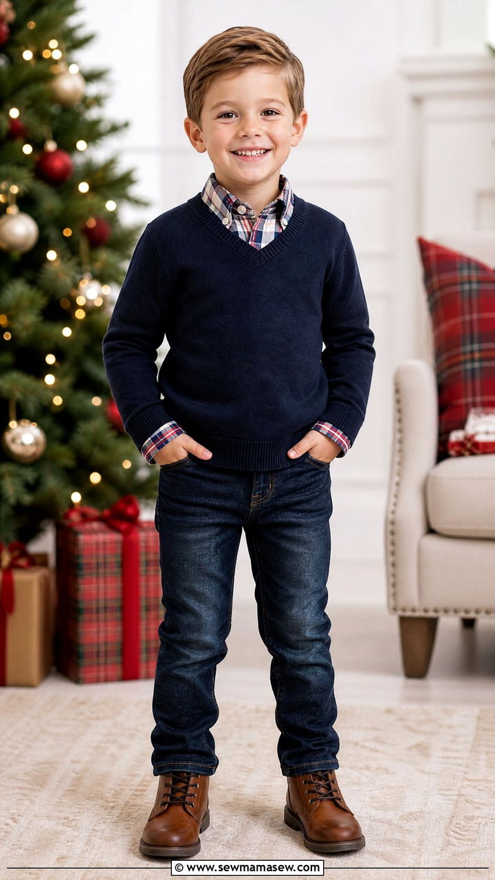Plaid button down sweater preschool outfit - 30 Preschool outfit ideas