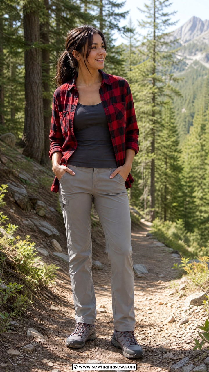 Plaid shirt and hiking pants Lucerne - 35 Lucerne outfit ideas