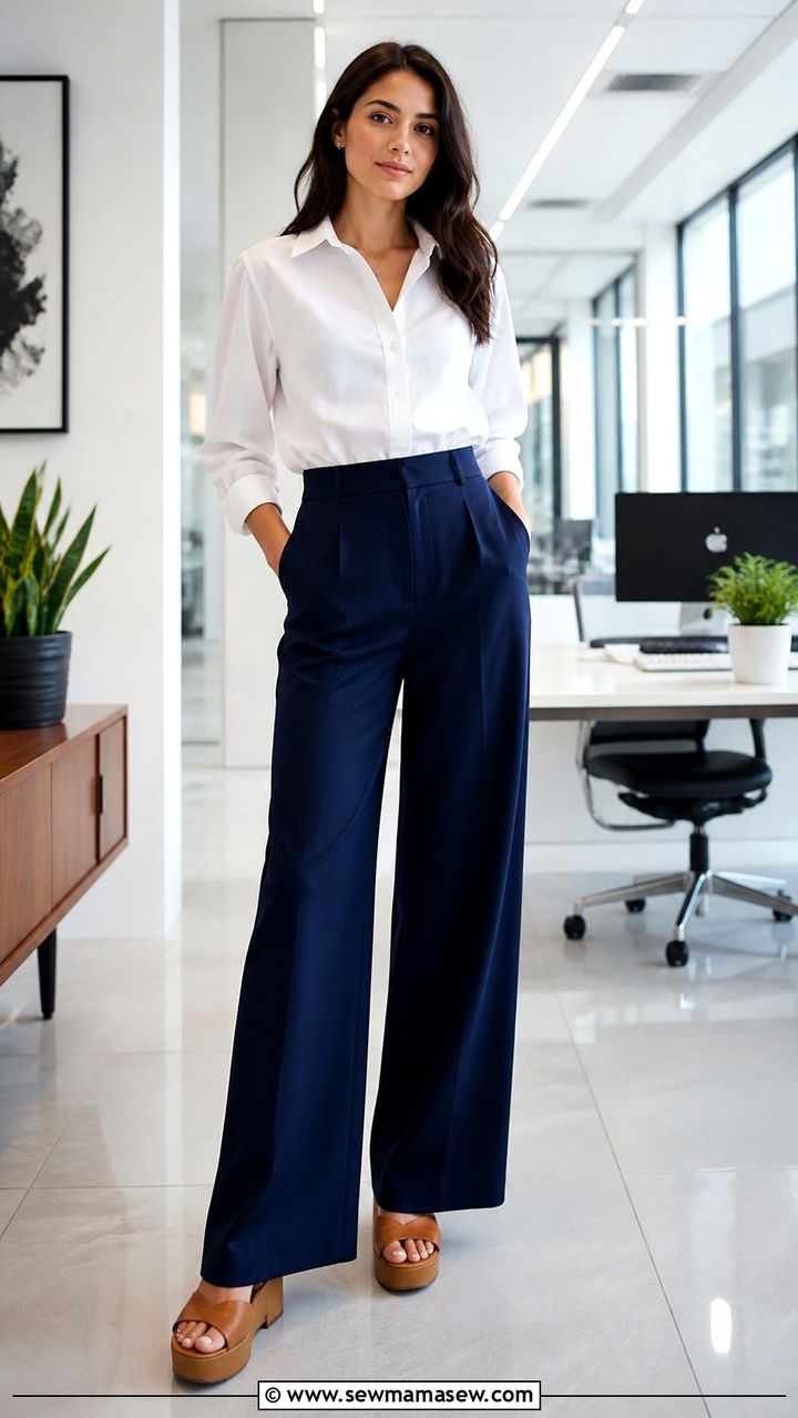 Platform sandals with a tailored office look - 40 platform sandals outfit ideas