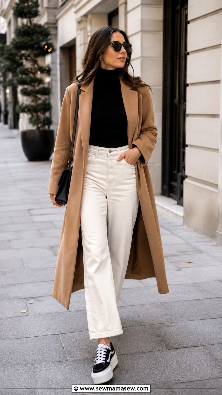 Platform sneakers with a turtleneck outfit - 30 How to style platform sneakers